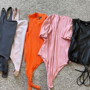 Express Pink and Olive Bodysuit Set